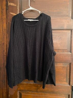 FREE if bundled; Jessica London Black Cable Crewneck Sweater Size 30/32 3X